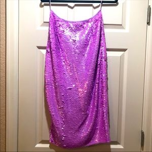 ASOS Purple Sequin Pencil Skirt